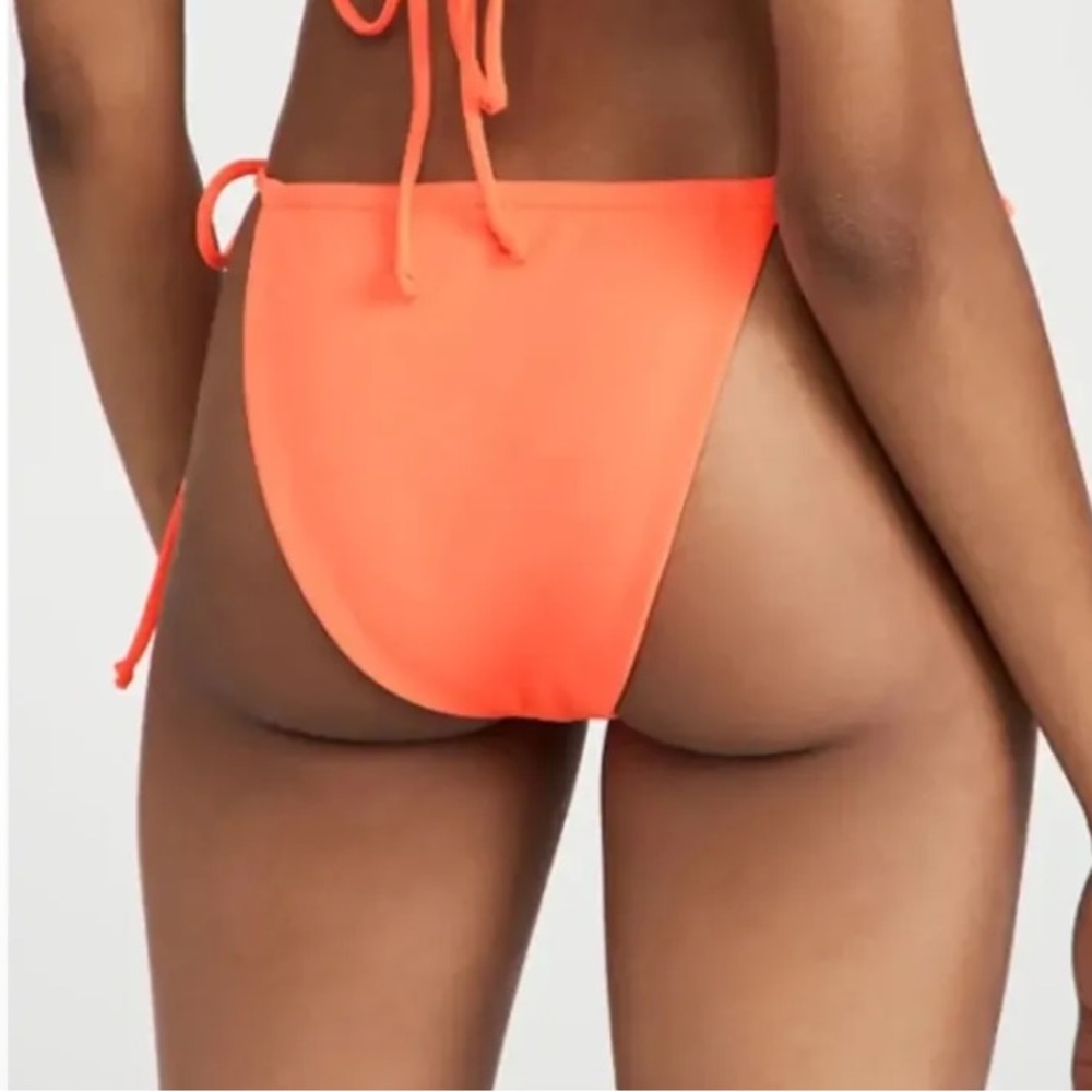 NWT Good American Tiny Ties Bikini Bottoms In Hot Coral Size 3/ L - Picture 10 of 12